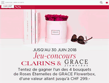 Tablet Screenshot of clarins.ch